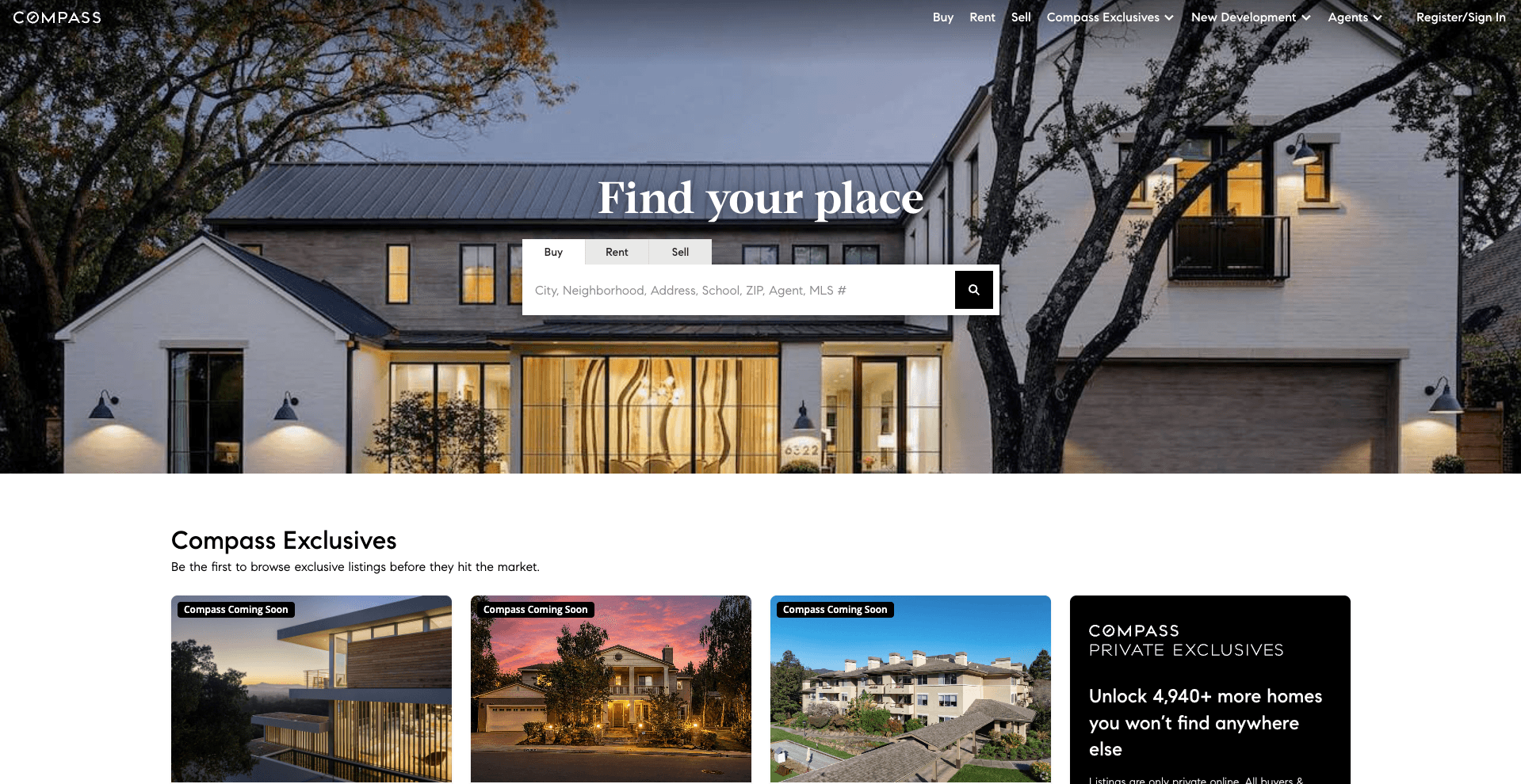 Compass: ecommerce-style real estate storefront
