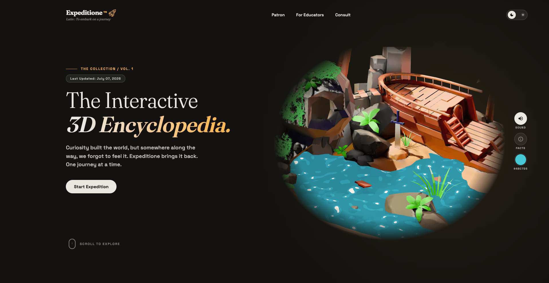 Expeditione: interactive 3D encyclopedia scene