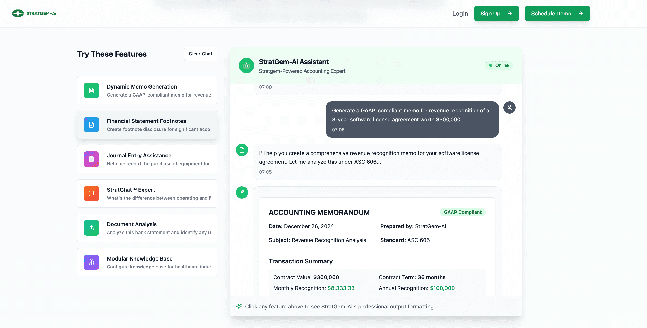 StratGem AI Assistant: GAAP-compliant accounting memo generation