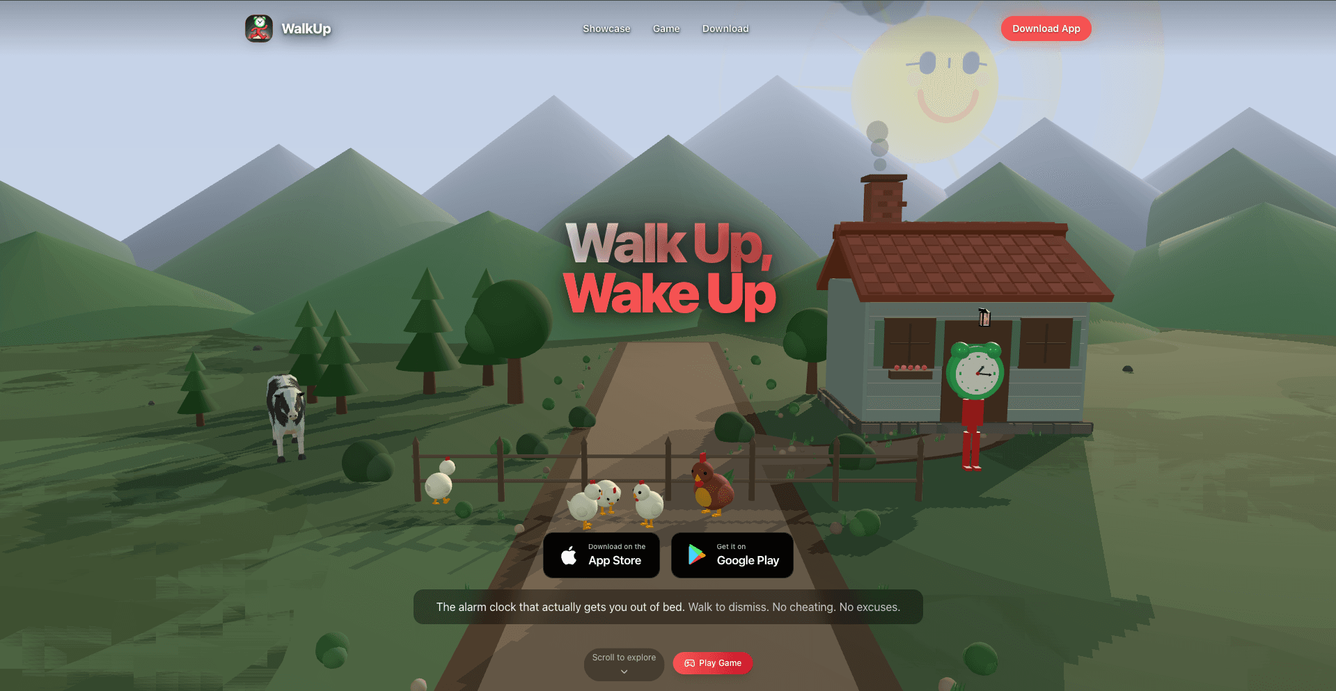 WalkUp Alarm: 3D marketing showcase and Wake Up Runner mini-game